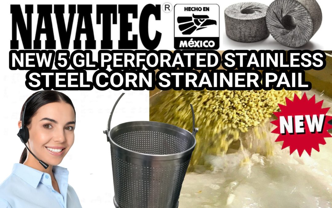 New 5 GL perforated stainless steel corn strainer pail for sale