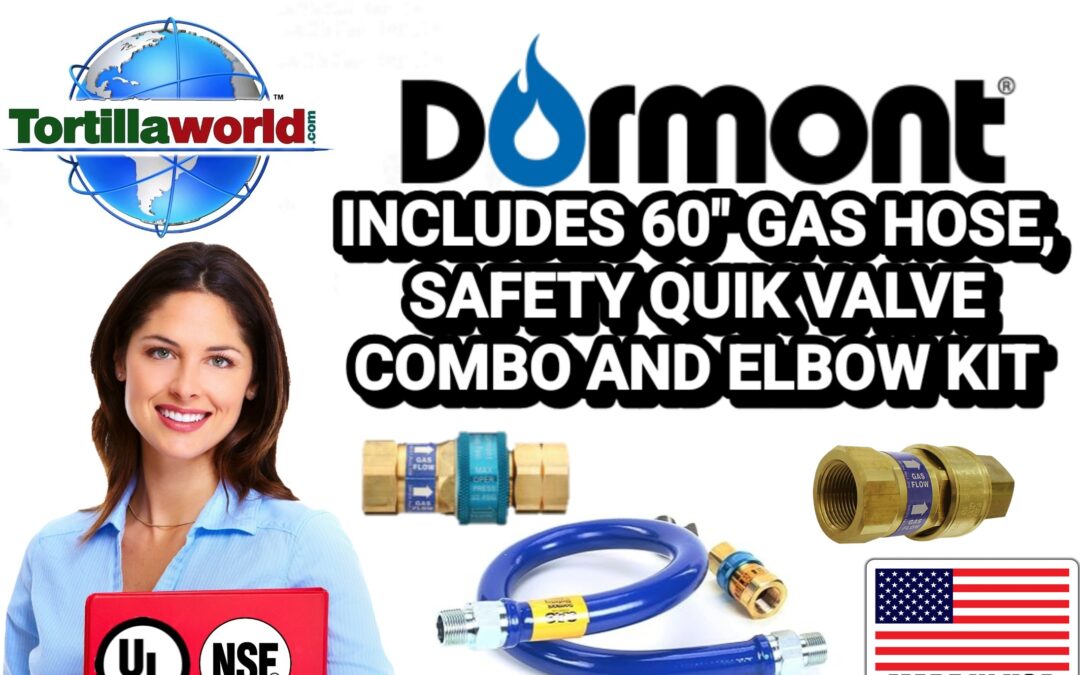 60″ commercial 1″ gas hose safety quik valve combo & elbow kit for sale