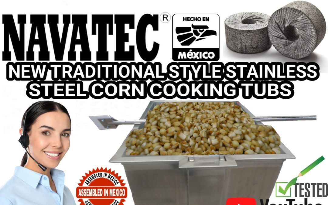 Navatec corn cooking tubs to make coarse masa (dough) for tamales for sale