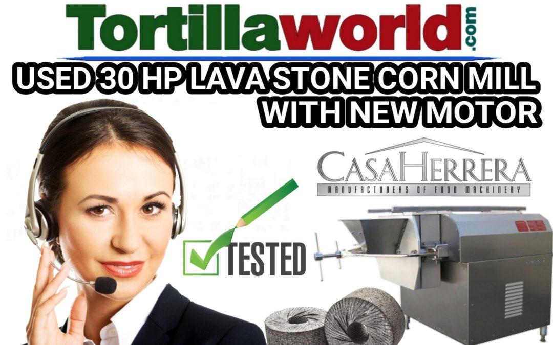 Used Casa Herrera 30 HP lava stone corn mill for sale