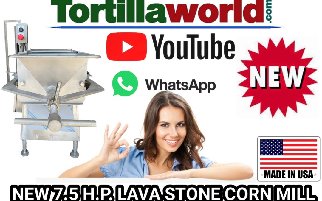 New 7½ HP lava stone corn mill for sale